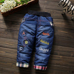 Letter Pattern Fleece-lined Jeans for Children Boy - PrettyKid