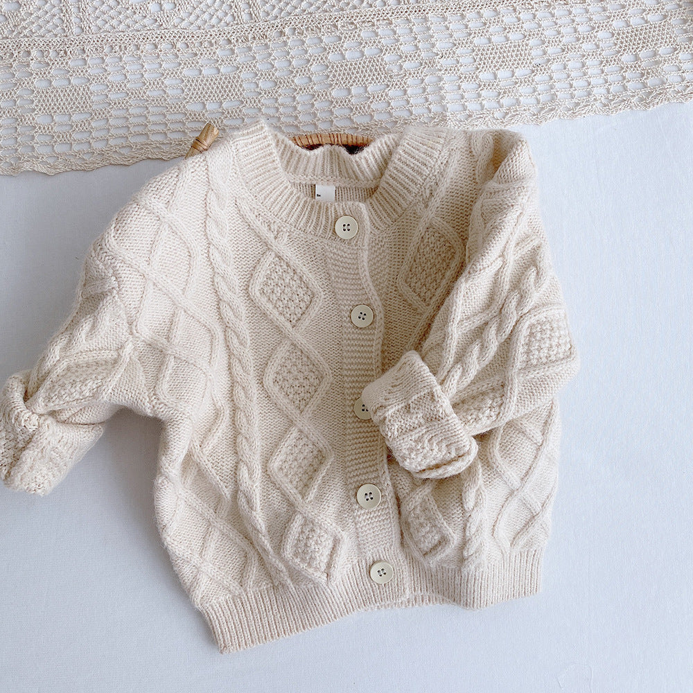 urban Baby Boys Girls Knit Cardigan vintage Sweaters Coat Children Clothing Kids Solid Color Knit Cardigan Jacket Tops imported Supplier - PrettyKid