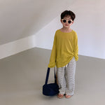 Baby Kid Unisex Solid Color Tops