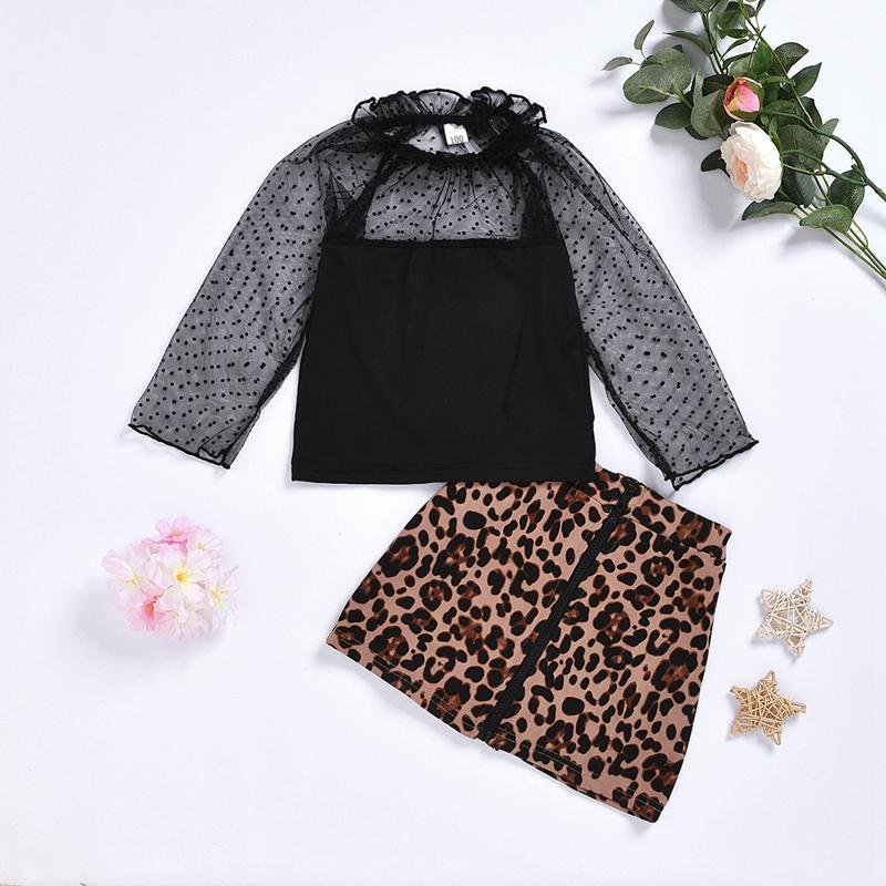 2-piece Casual Solid Tops & Leopard Shorts for Toddler Girl - PrettyKid