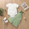 6-24M Baby Boys Outfits Sets Striped Bodysuit & Suspender Shorts Wholesale Baby Boutique Clothing - PrettyKid