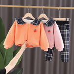 2-piece Fleece-lined Coat & Plaid Pants for Toddler Girl - PrettyKid