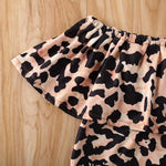 2-piece Leopard Pattern Dress & Short Jeans for Toddler Girl Wholesale children's clothing - PrettyKid