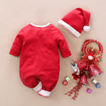 Baby Boys Girls Christmas Santa Claus Long Sleeve Jumpsuit - PrettyKid