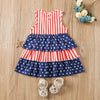 9months-4years Toddler Girl Dresses Children Summer Trendy Girls Vest Sleeveless Dress American Independence Day - PrettyKid