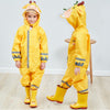 Children's Solid Color Cartoon Long Hooded Long Raincoat Only Raincoat - PrettyKid