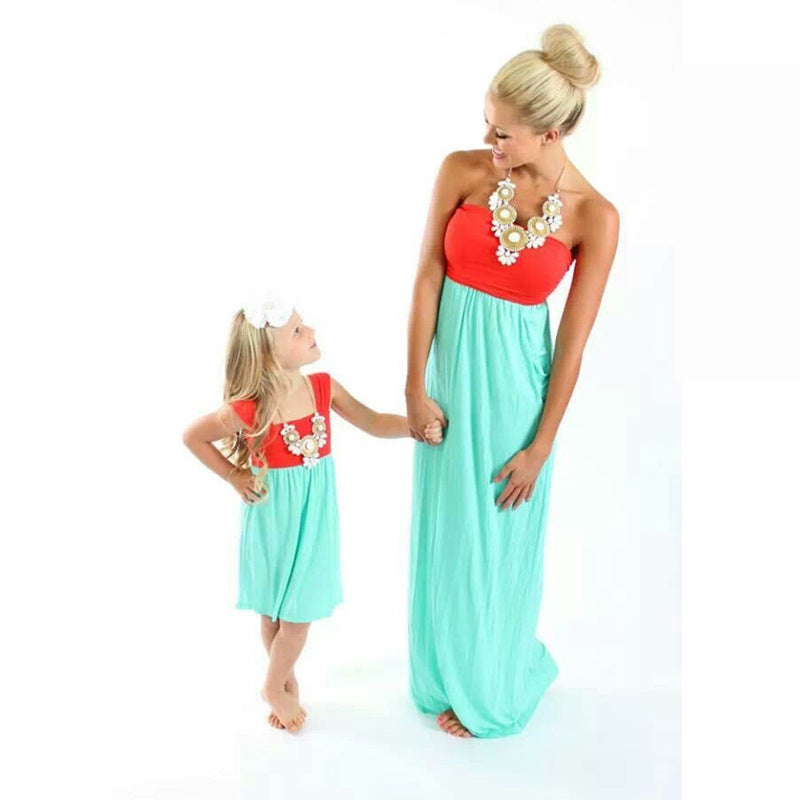 2021 Top Backless Mommy and Daughter Matching Outfits Dress - PrettyKid