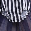 Baby Girls Holloween Skull Ptint Stripe Mesh Dress - PrettyKid