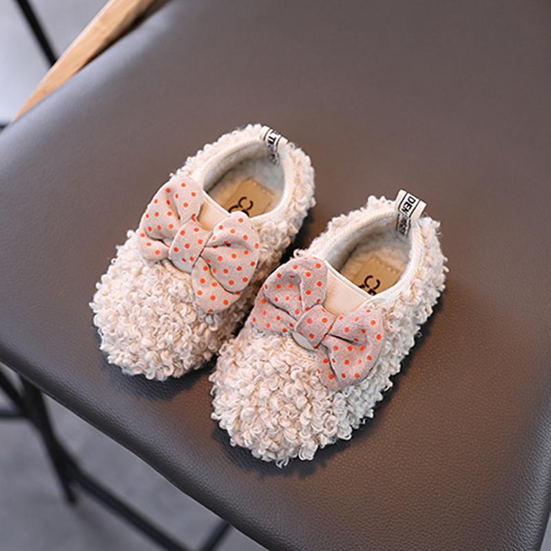 Bowknot Fleece-lined Warm Shoes for Toddler Girl - PrettyKid