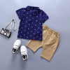 Children Boy 2pcs Polka Dot Pattern Summer Suit T-Shirt & Shorts - PrettyKid