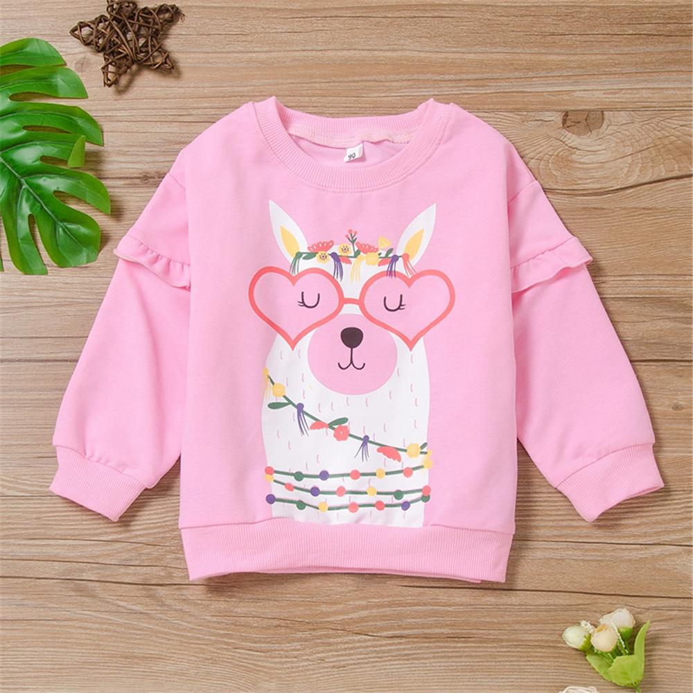 Toddler Girls Cartoon Animal Printed Long Sleeve Top Wholesale Girl Clothing - PrettyKid