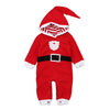 Christmas Solid Color Santa Hooded Baby Jumper Clothes - PrettyKid