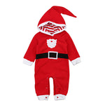 Christmas Solid Color Santa Hooded Baby Jumper Clothes - PrettyKid