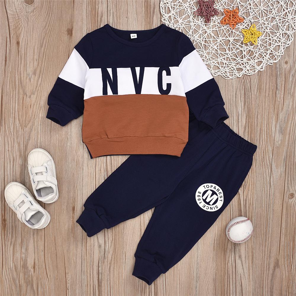 Boys Long Sleeve Casual T-shirt & Trousers Kids Wholesale Clothing - PrettyKid