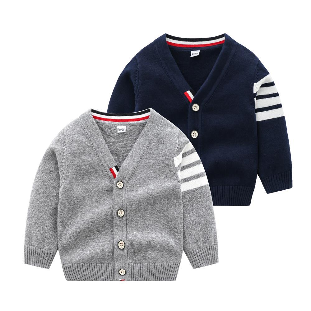 Baby Boys Long Sleeve Stripe Cardigan Sweaters Cheap Boutique Baby Clothing PrettyKid