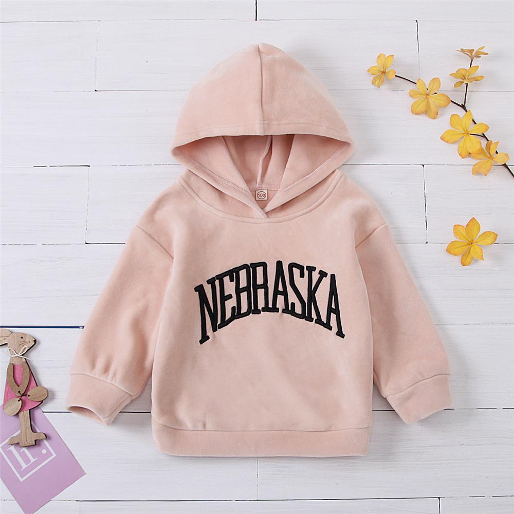 Girls Nebraska Hooded Long-Sleeve Warm Top Girls Clothes Wholesale - PrettyKid