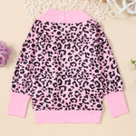 Toddler Kids Girls Long Sleeved Leopard Cardigan Coat - PrettyKid