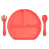 Baby Silicone Plate Fork Spoon Set - PrettyKid