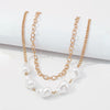 Female Baroque Shaped Pearl Necklace Alloy Chain Clavicle Chain - PrettyKid