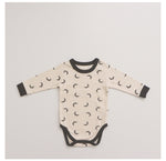 Baby Solid Color Cute Stars Printed Long-sleeved Pants Hat Pajamas Three Sets - PrettyKid