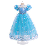 Children Girls Halloween Cosplay Frozen Princess Elsa Dress - PrettyKid