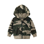 Toddler kids boys Camouflage outer hooded zipper sports jacket - PrettyKid