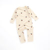 Baby Boys Girls Cotton Solid Color Cartoon Print Long-sleeved Jumpsuit - PrettyKid