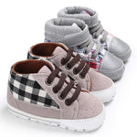 Baby Boys Plaid Lace-up Stylish Sneakers Baby Boy Shoes Wholesale - PrettyKid