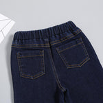 Girls Plaid Ruffle Pocket Flare Jeans - PrettyKid