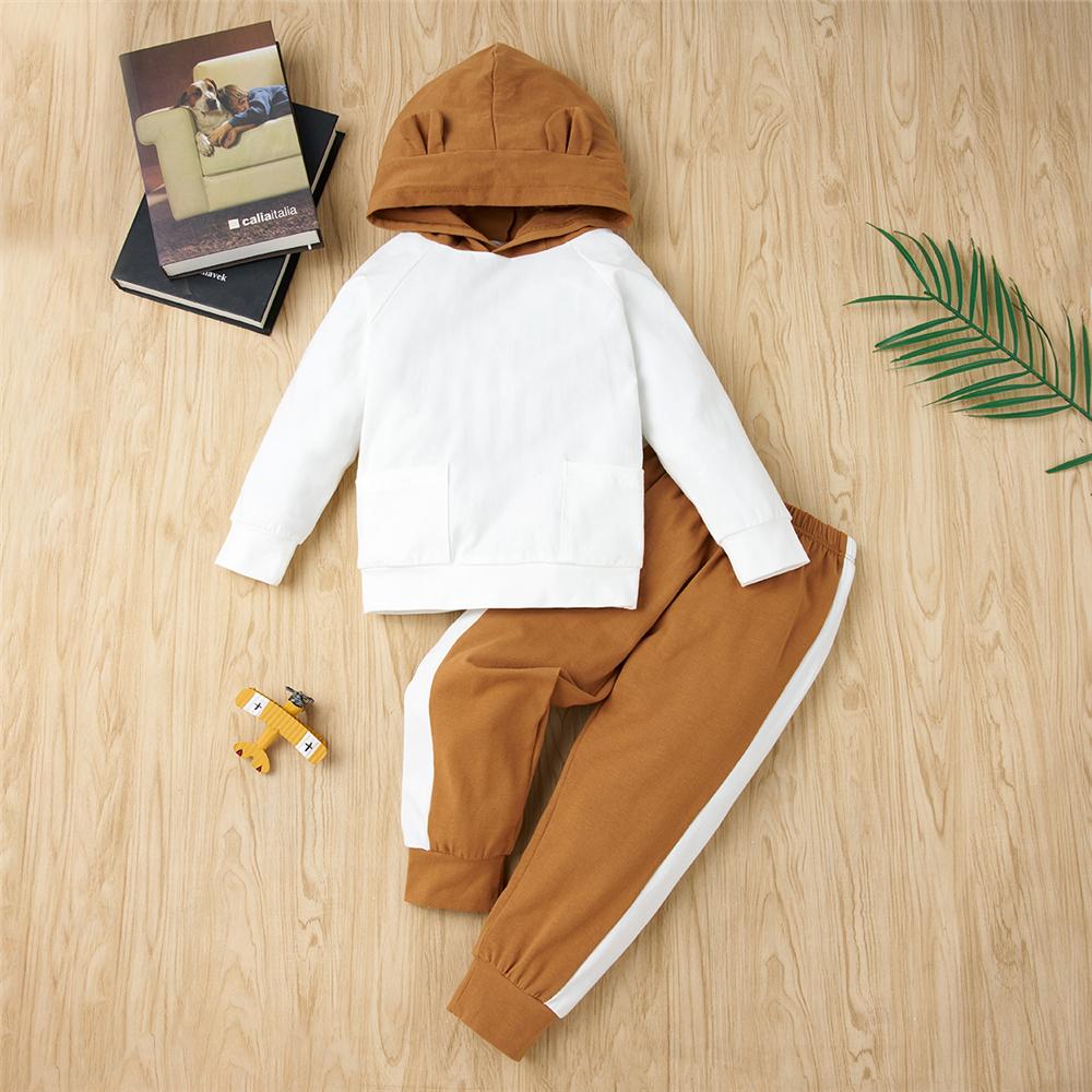 Unisex Pocket Color Block Hoode Long Sleeve Cartoon Tracksuit Wholesale Clothes - PrettyKid