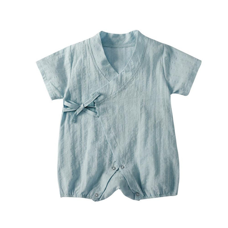 Baby Girls Solid Color Short Sleeve Cardigan Romper Baby clothes Wholesale Distributors - PrettyKid