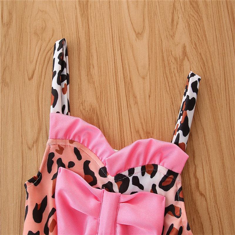 Toddler Girl 2pcs Leopard Print Swimsuit Children's Clothing - PrettyKid
