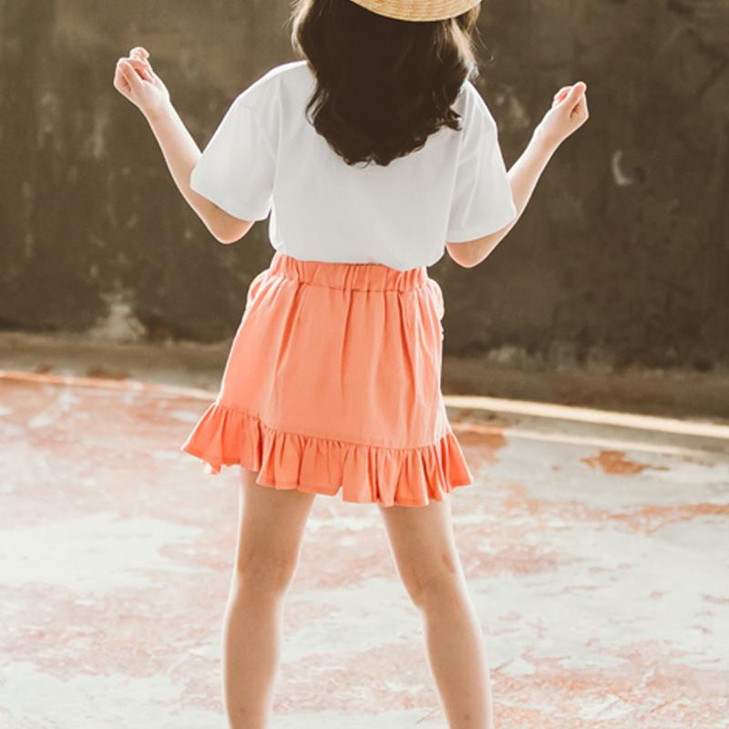 Girl Floral Pattern T-shirt & Pleated Hem Skirt - PrettyKid