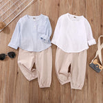 2-piece Casual Solid Tops & Pants for Baby Boy - PrettyKid