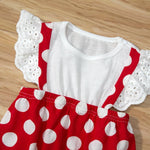 Baby Girl Polka Dot Print Fake Two Bodysuit & Headband Children's Clothing - PrettyKid