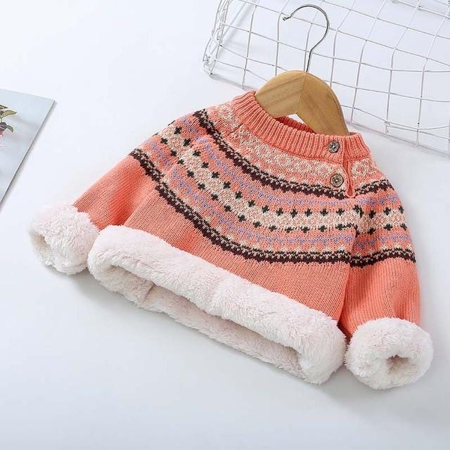 Winter Baby Plus Velvet Sweaters Boy Girls Clothes Children Rabbit Wool Tops Wholesale - PrettyKid