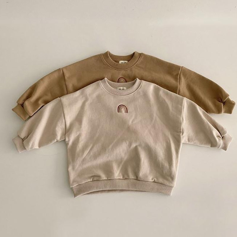 Baby Clothes Baby Girls Rainbow Sweatshirts Kids Long Sleeve Boys Casual Sweater Wholesale - PrettyKid