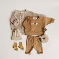 Unisex 100% Cotton Waffle Baby Clothes Top+Pants