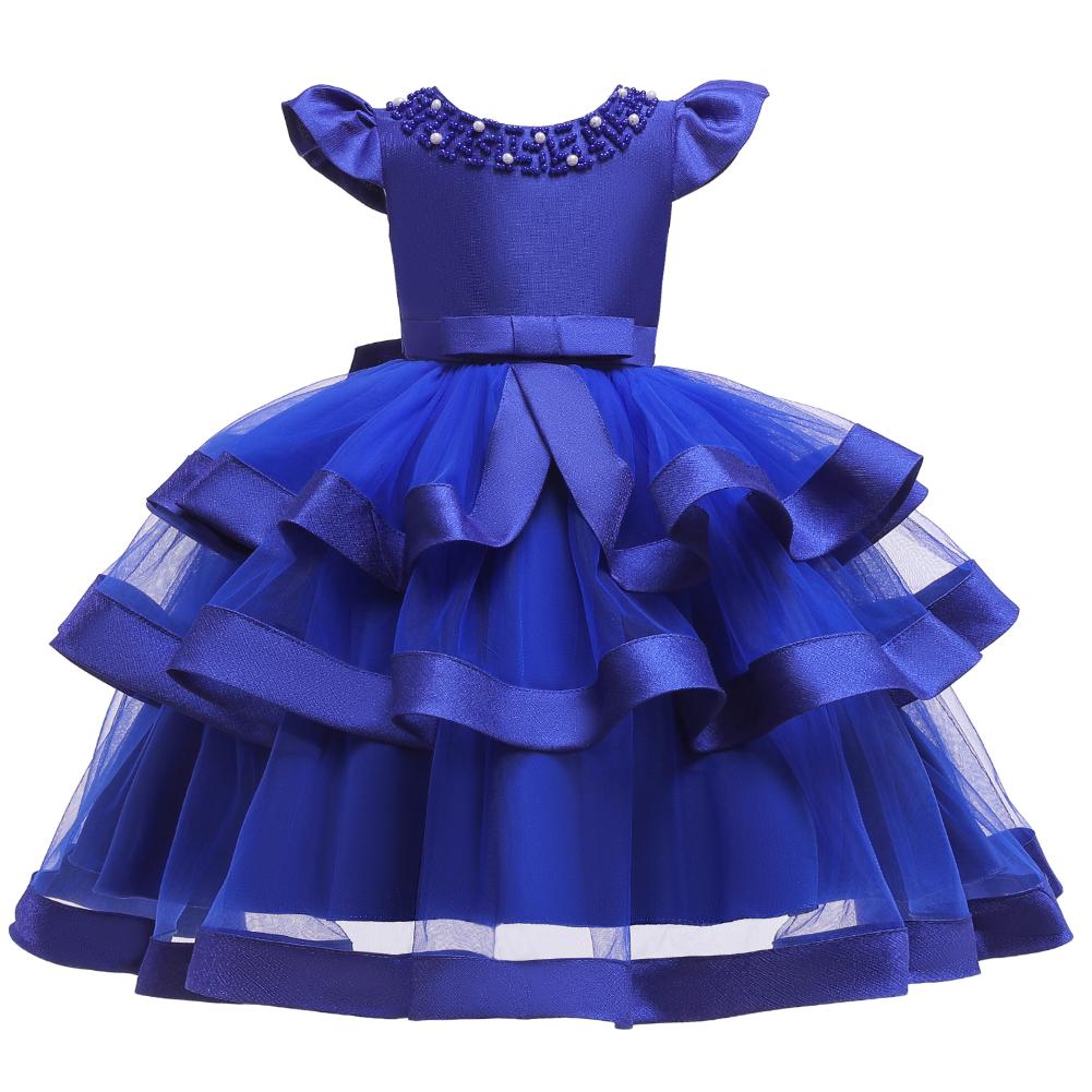 Girl Princess Flying Sleeves Performance Dress - PrettyKid