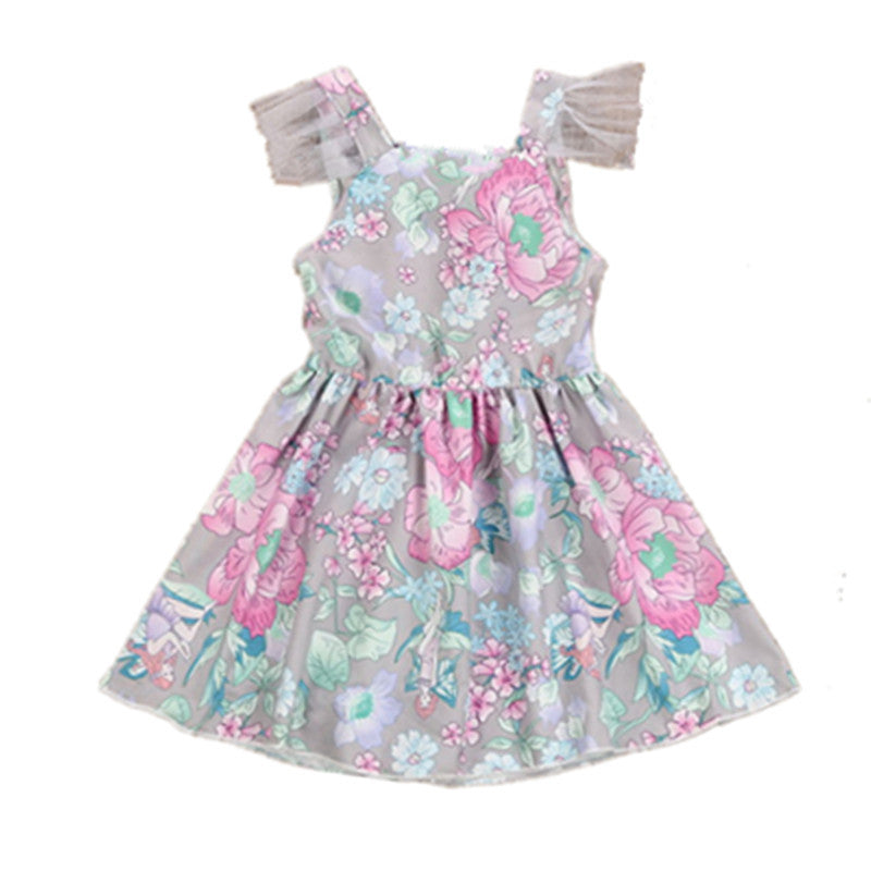Baby Girl Floral Pattern Cami Dress Baby Girl Princess Dress - PrettyKid