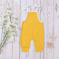 Baby Unisex Solid Pattern Summer Jumpsuit - PrettyKid