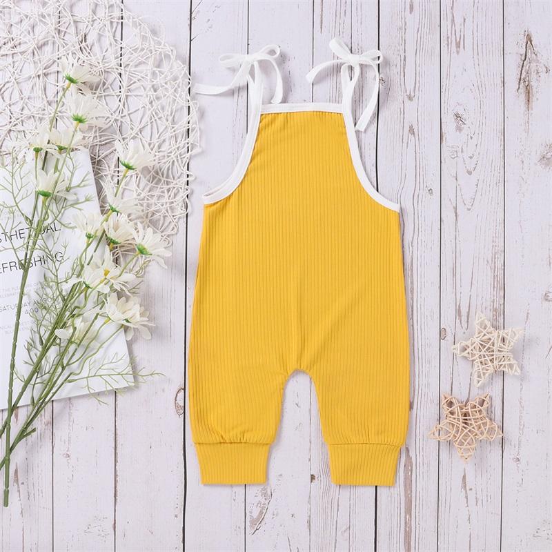 Baby Unisex Solid Pattern Summer Jumpsuit - PrettyKid