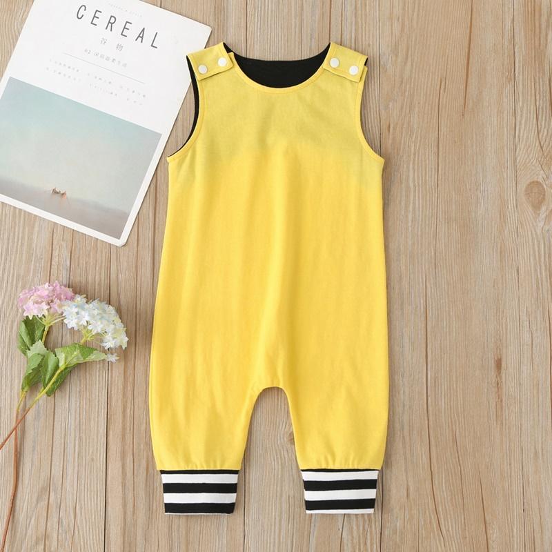 Baby Stripes Pattern Cotton Summer Jumpsuit Children's Clothing - PrettyKid