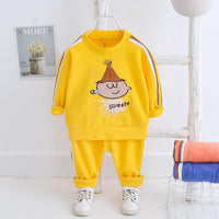 dhgate children's clothing Baby Boy Character Pattern Color-block Top & Pants - PrettyKid