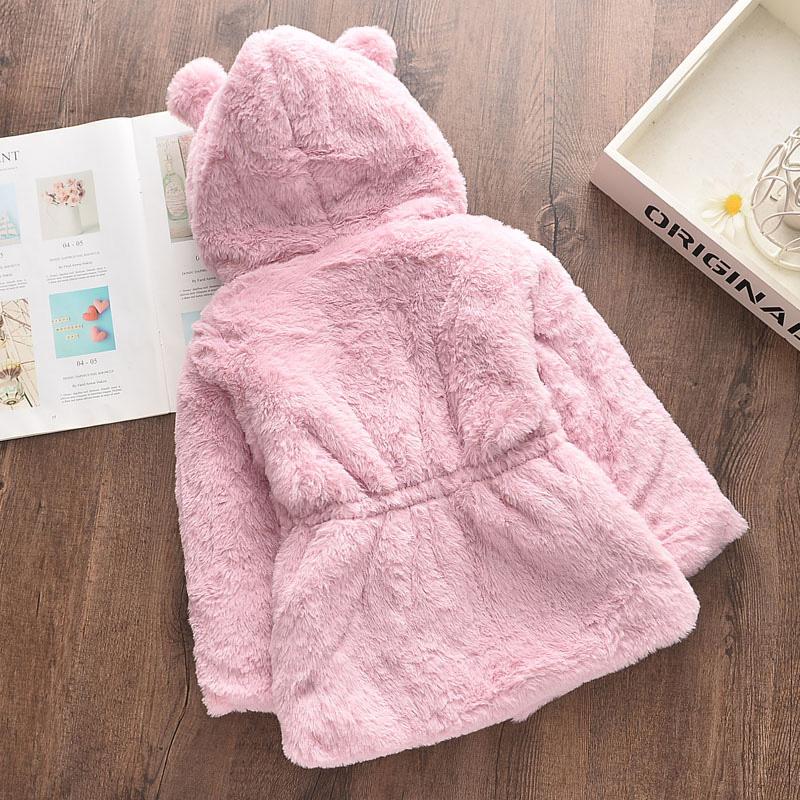 Solid Plush Puffer Jacket for Toddler Girl - PrettyKid