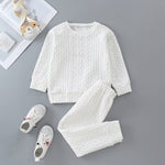 2 Pieces Kids Clothes Suit New Twist Fashion Solid Color Sweater Casual - PrettyKid