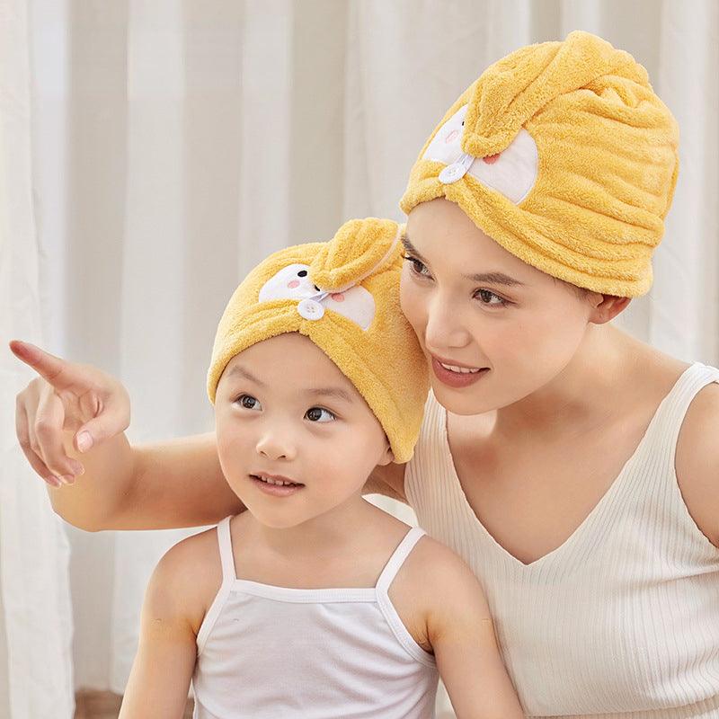 Children's Towel Parent-child Dry Hair Cap Absorbent Towel Bath Cap - PrettyKid