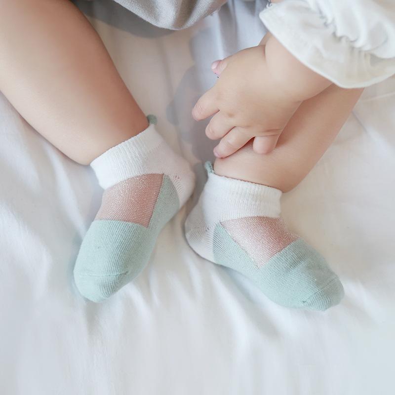 3 Pairs Of Baby Summer Ultra-thin Mesh Breathable Ice Silk Boat Socks Children Socks - PrettyKid