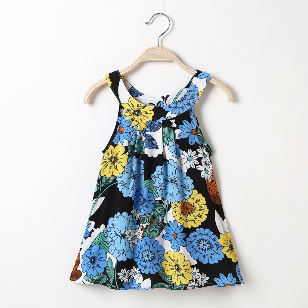 Cute Colorful Printed Tank Dress - PrettyKid