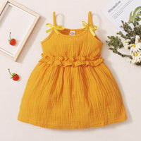 Toddler Girl Solid Pattern Summer Cotton linen sling skirt Wholesale Children's Clothing - PrettyKid